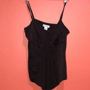 Dark Brown Silk Calvin Klein Tank
